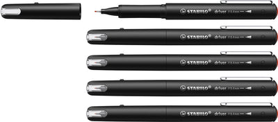 Stabilo dr!ver - rotulador premium fineliner - 0,4 mm - rojo - caja de 5 piezas