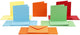 Tarjetas y sobres de empresa Creativ, tamaño tarjeta 15x15 cm, tamaño sobre 16x16 cm, 110+220 gr, varios colores, 50 set 1 caja