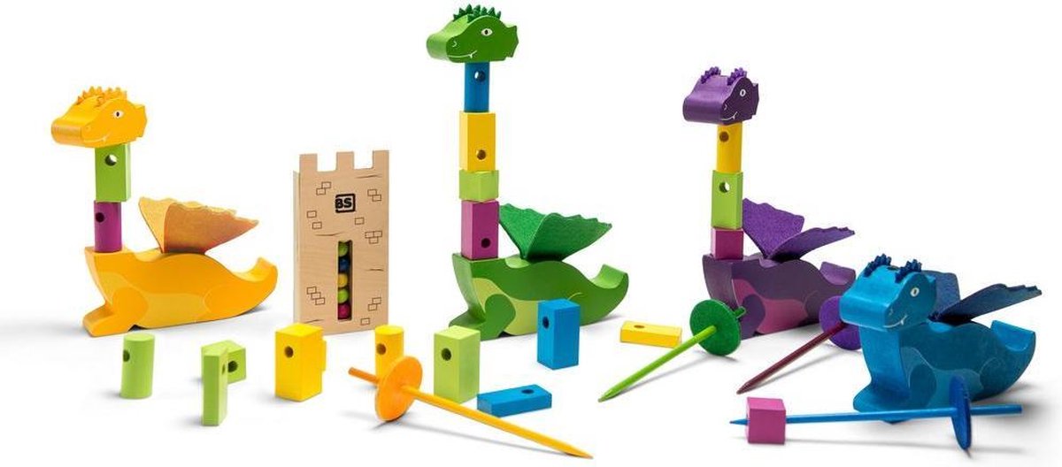 I giocattoli Bs prendono in giro - gioco impilabile - educativo - legno - abilità motorie - 4 giocatori