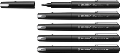 Stabilo dr!ver - fineliner premium - 0,8 mm - nero - scatola da 5 pezzi