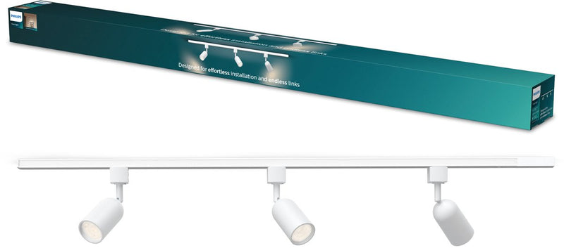 Philips LED Philips EasyLink Shea Starter Kit - 3 faretti su binario da 1 metro - attacco Gu10 - potenza massima: 7 W - bianco - confezione da 3 - illuminazione su binario
