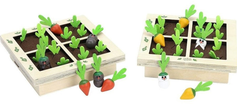 Vilac gioco da tavolo in legno talpe di verdure da giardino gioco educativo 2 giocatori.
