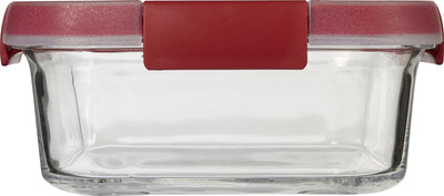 Curver smart cook glass food container - square - 0.7l - red transparent