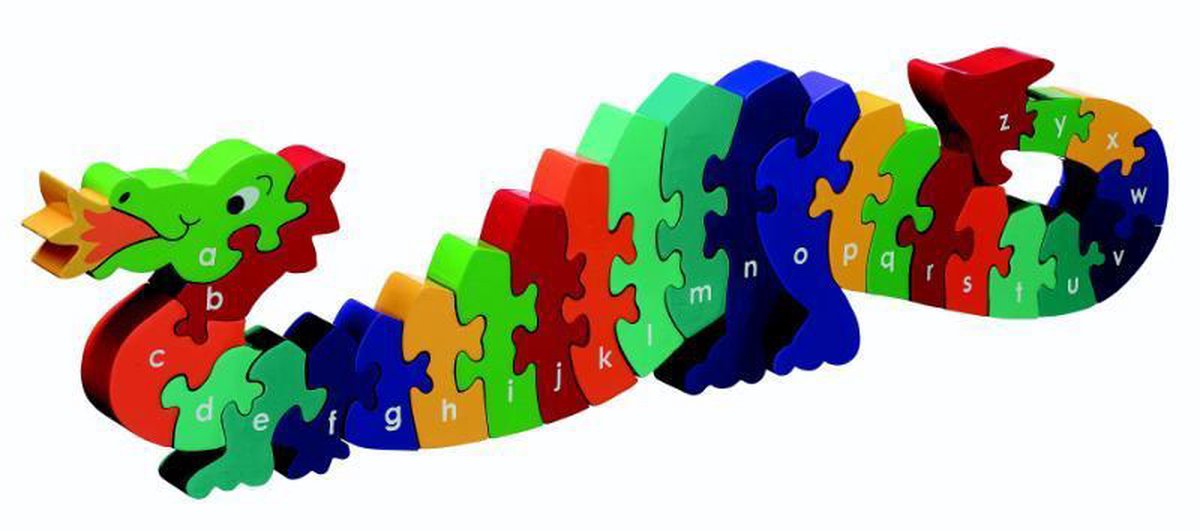 Lanka quay wooden puzzle dragon - alphabet