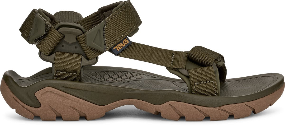 Sandalias universales Teva m terra fi 5 para hombre - verde oscuro - marrón miel