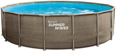 Summer Waves Swimming pool Elite Frame 488 x 122 cm Dark Triple Basketweave + Sand Filter Pomp