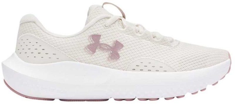 Zapatillas deportivas Under Armour UA W Charged Surge 4-WHT para mujer - Blanco cumbre - Rosa turmalina - Rosa turmalina metalizado