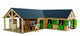 Kids Globe Globe Horse Corner estable con 3 cajas y almacenamiento 1:24