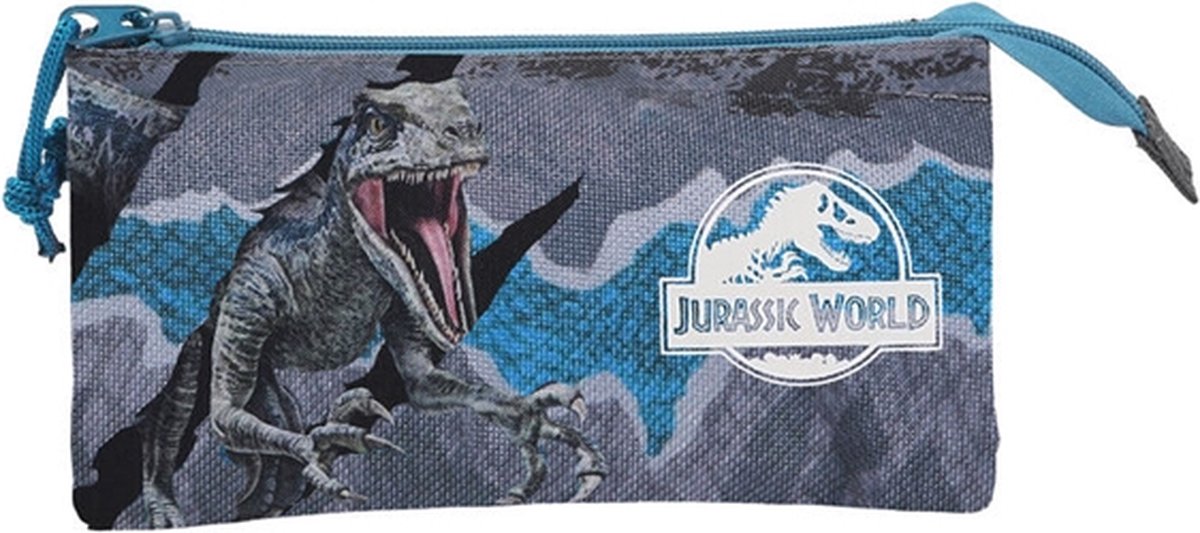 Mondo giurassico - astuccio - 3 scomparti - dinosauro
