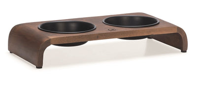 Designed by lotte melora - dinner set cat - wood stainless steel - black - 36x17x6.5 cm - 350 ml