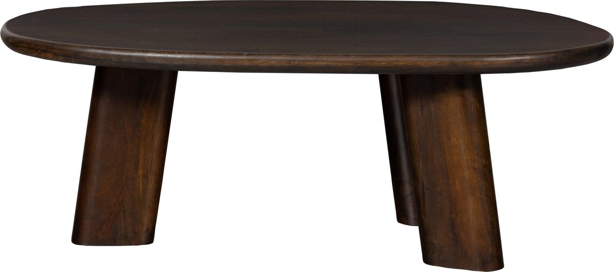 Mesa de centro Woood redonda - madera de mango - nogal - 40x110x60