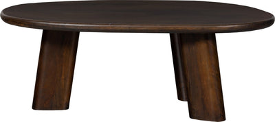 Tavolino tondo in legno - legno di mango - noce - 40x110x60