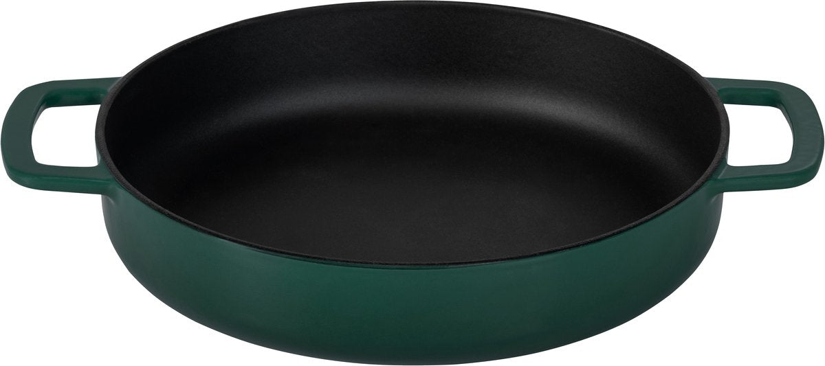 Sartén Combekk de hierro fundido ø 28 cm - 100% reciclado - sin pfas - apta para inducción - verde acebo