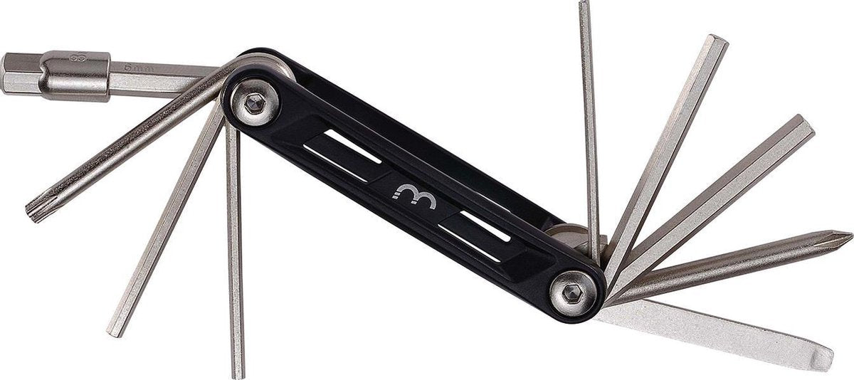 Bbb Cycling Maxifold s Attrezzi per Biciclette - Set di Attrezzi con Leve per Pneumatici - Mini Attrezzi per Biciclette - 10 Funzioni Diverse - BTL-141S