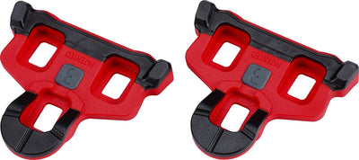 BBB Cycling SPD SL Cleats - Power Clip - with non-slip rubber pads - 6° clearance - compatible with Shimano pedals - road bike cleats - red - BPD-06a