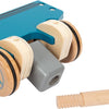 Aspiradora de madera de pie pequeño con puntos de velcro de color, 12dlg.