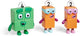 Learning resources primary science - educational blocks - numercubes - green and orange - 3+