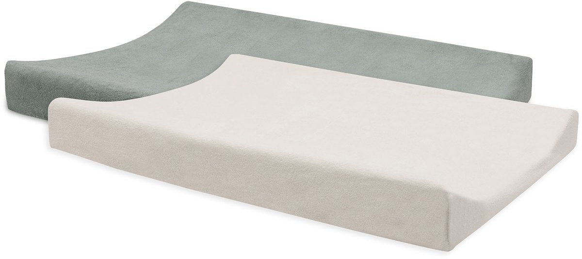 Copri fasciatoio Jollein - 50x70 cm - spugna - verde mare avorio - 2 pezzi