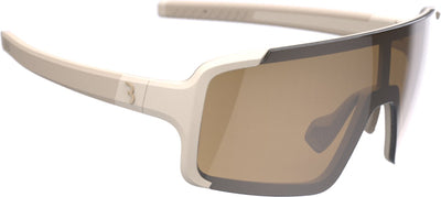 Bbb ciclismo chester gafas de ciclismo estrechas para hombre y mujer - gafas deportivas para caras estrechas - gafas de ciclismo con lente grande - patillas de goma - ámbar almendra mate - bsg-73