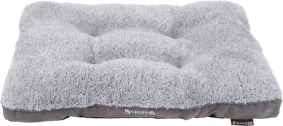 Scruffs cosy - comfortabel hondenkussen - met imitatie suède buitenvoering en superzachte binnenvoering - grijs - 100 x 70 cm