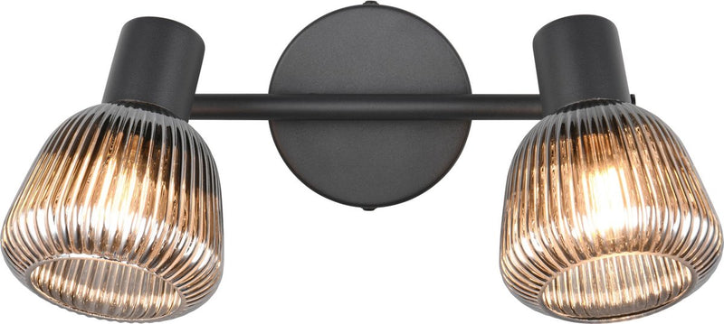 Trio tarifa - spot - negro mate - excl. 2x e14 4 w - montaje en techo