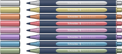Strumenti di scrittura Schneider roller schneider metallico - paint-it 050 - larghezza tratto 0,4 mm - 8 pezzi - s-ml05011502