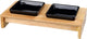 Trixie Feed Set Cerámica con base de madera negra