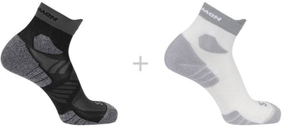 Salomon - calzini aerodinamici | Confezione da 2 | calzini alla caviglia | taglia m 39-41 - bianco e nero