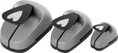 Creotime ponsen set - figuurponsen - hart - decoratie - kaarten maken - 25+49+75mm - 3 stuks
