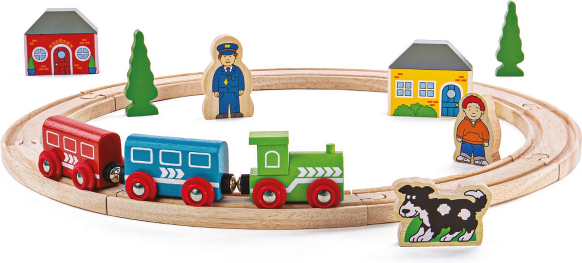 Bigjigs Wooden Train Junior, 20dlg.