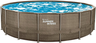 Summer Waves Swimming pool Elite Frame 549 x 132 cm Dark Triple Basketweave + Filter Pomp