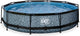 Exit toys exit stone frame zwembad ø360 - opzetzwembad - met filterpomp - rond - grijs