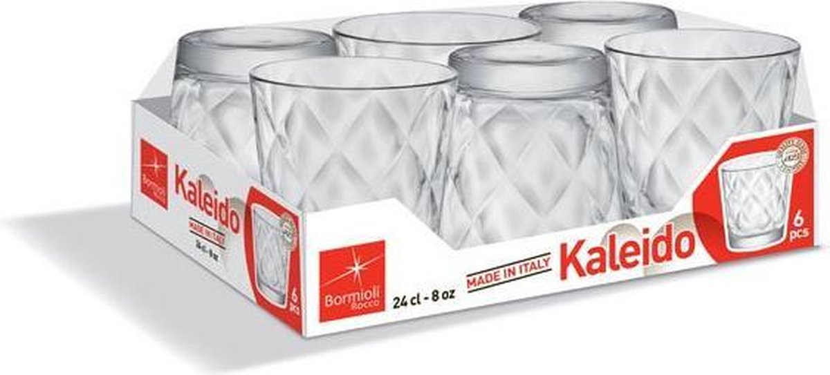 Vaso de agua Bormioli rocco kaleido - 24 cl - juego de 6