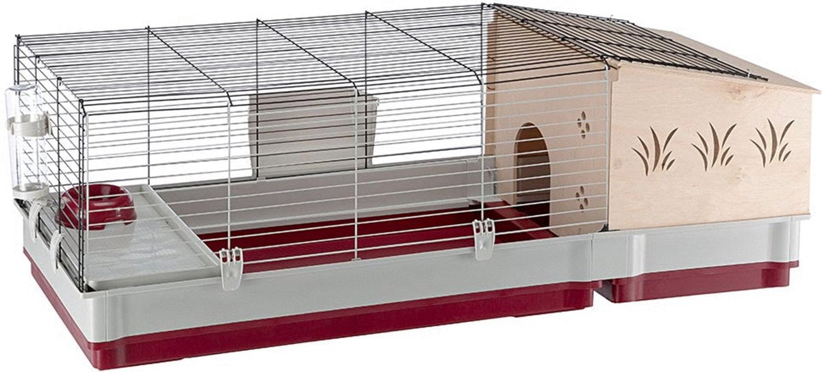 Ferplast krolik 140 plus knaagdierkooi - hout - 142 x 60 x 50 cm