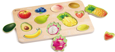 Puzzle de madera del mundo clásico de frutas - 11 piezas.