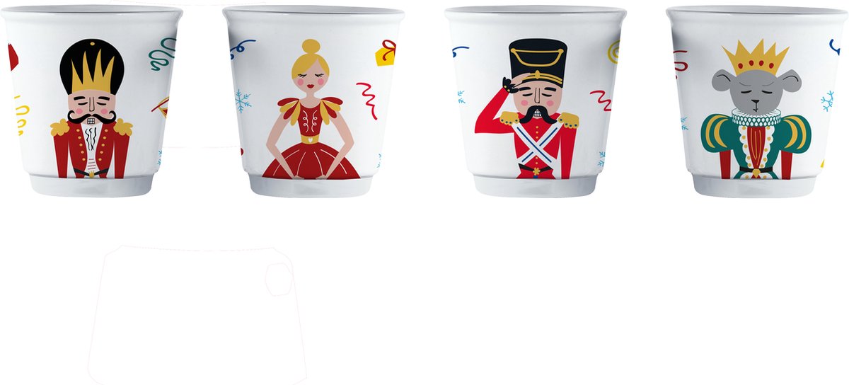 Bialetti bialett juego de 4 tazas - cascanueces