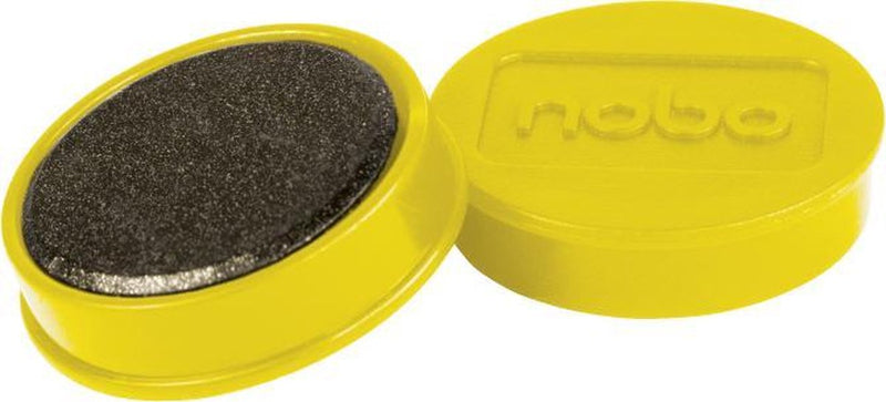 Magneti per lavagna magnetica Nobo - confezione da 10 - magneti da 32 mm - gialli