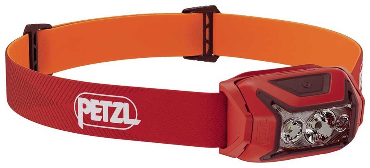 Petzl actik - linterna frontal - 450 lúmenes - ligera y versátil - para acampar, hacer senderismo y correr - roja