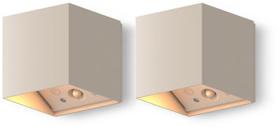 Calex falerna wall lamp - 2 pieces - rechargeable - up and down garden lighting - indirect light - dimmable - sand