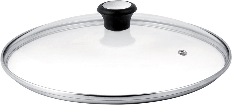 Tefal 28097912 coperchio rotondo nero, acciaio, trasparente