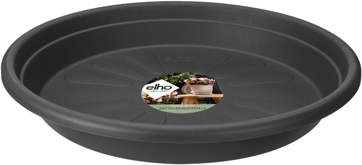 Elho universele schotel rond 13 - schotel voor binnen buiten accessoires - ø 13.0 x h 1.9 cm - antraciet