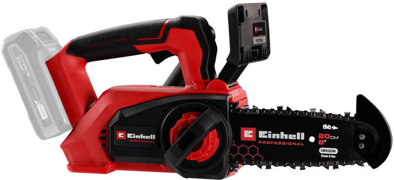 Motosierra de batería profesional Einhell fortexxa 18 20 th li solo - power x-change - 18 v li-ion - motor sin escobillas - longitud de la hoja: 20 cm - máx. longitud de corte: 14 cm - excl. batería y cargador