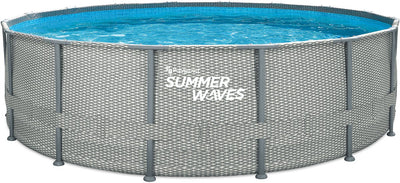 Summer Waves Swimming pool Elite Frame 488 x 122 cm Natural Rattan + Filter pump