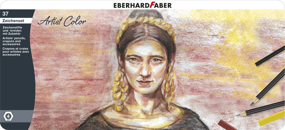 Set da disegno Eberhard faber - colore artista - 37 pezzi - in custodia di metallo - ef-516937