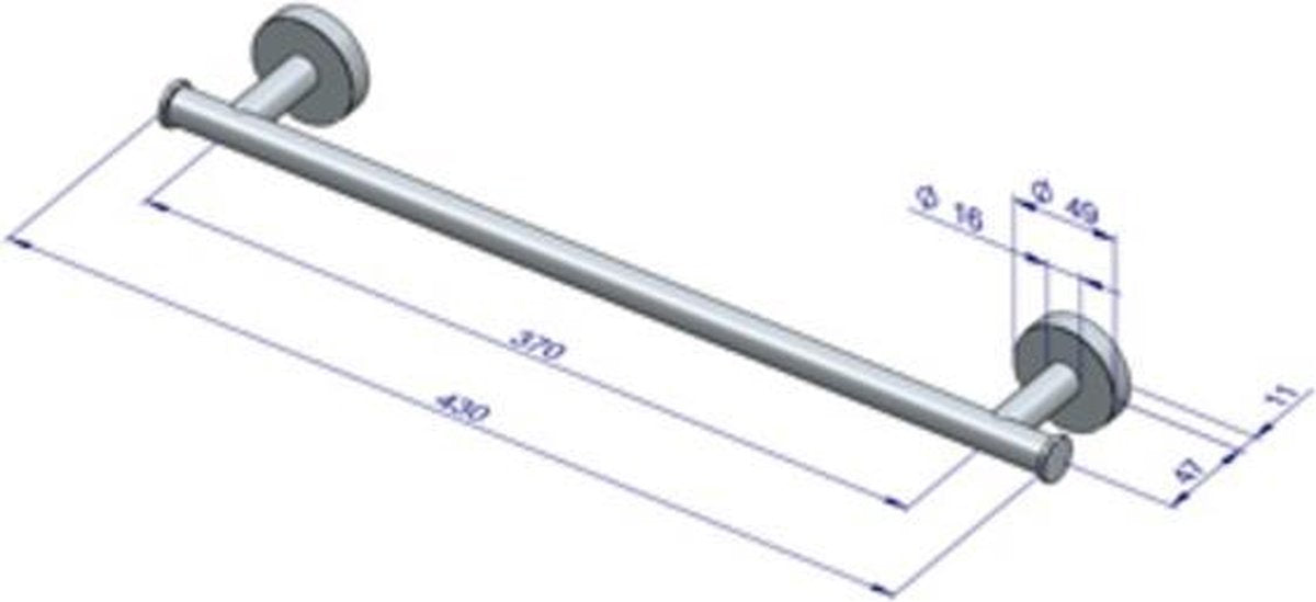 Plieger handdoekbeugel magnetisch 430mm brushed