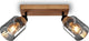 Briloner royk - foco de superficie con cristal ahumado - con madera - foco de techo con 2 casquillos E27 - 28 cm