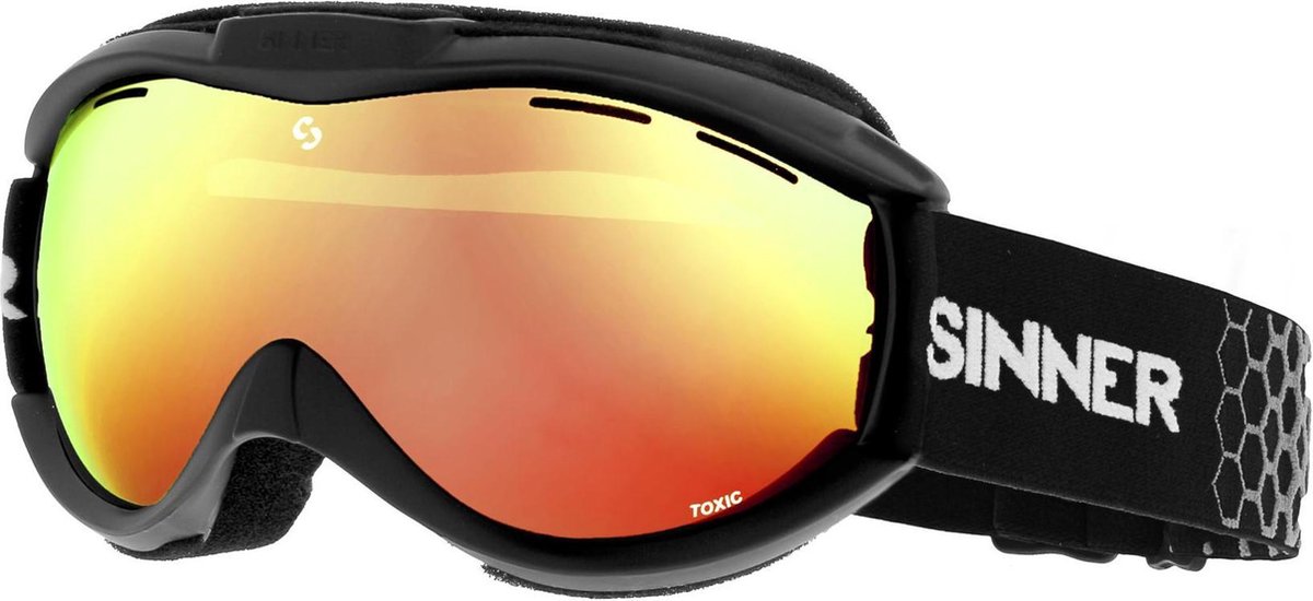 Maschera da sci Sinner Toxic - nera - lente arancione
