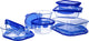 Pyrex - set di ciotole cook go da 7 pezzi - vetro borosilicato - blu trasparente