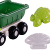 Cavallino Toys Cavallino Beach Kiepwagen con 4 forme di sabbia verde