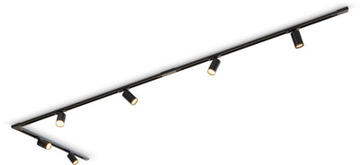 Calex track lighting set, 3m with 6 spots, gu10, matte black, track light ceiling lamp